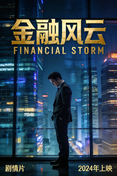 《金融风云》剧情片海报 - 商务人士在摩天大楼玻璃窗前沉思